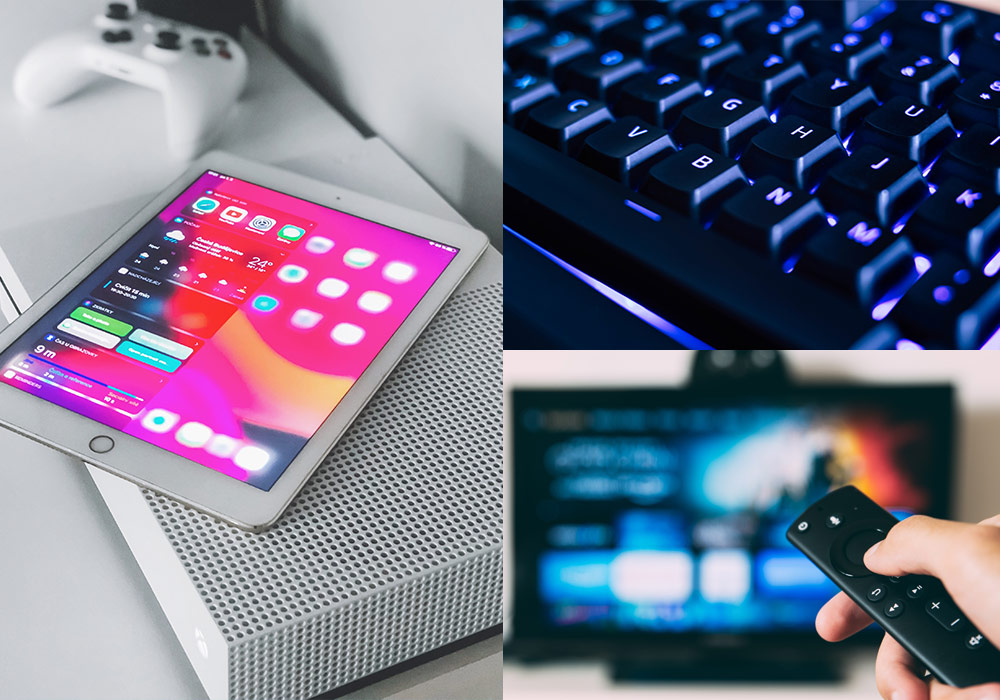 Tablette, clavier d'ordinateur et télécommande de télévision
